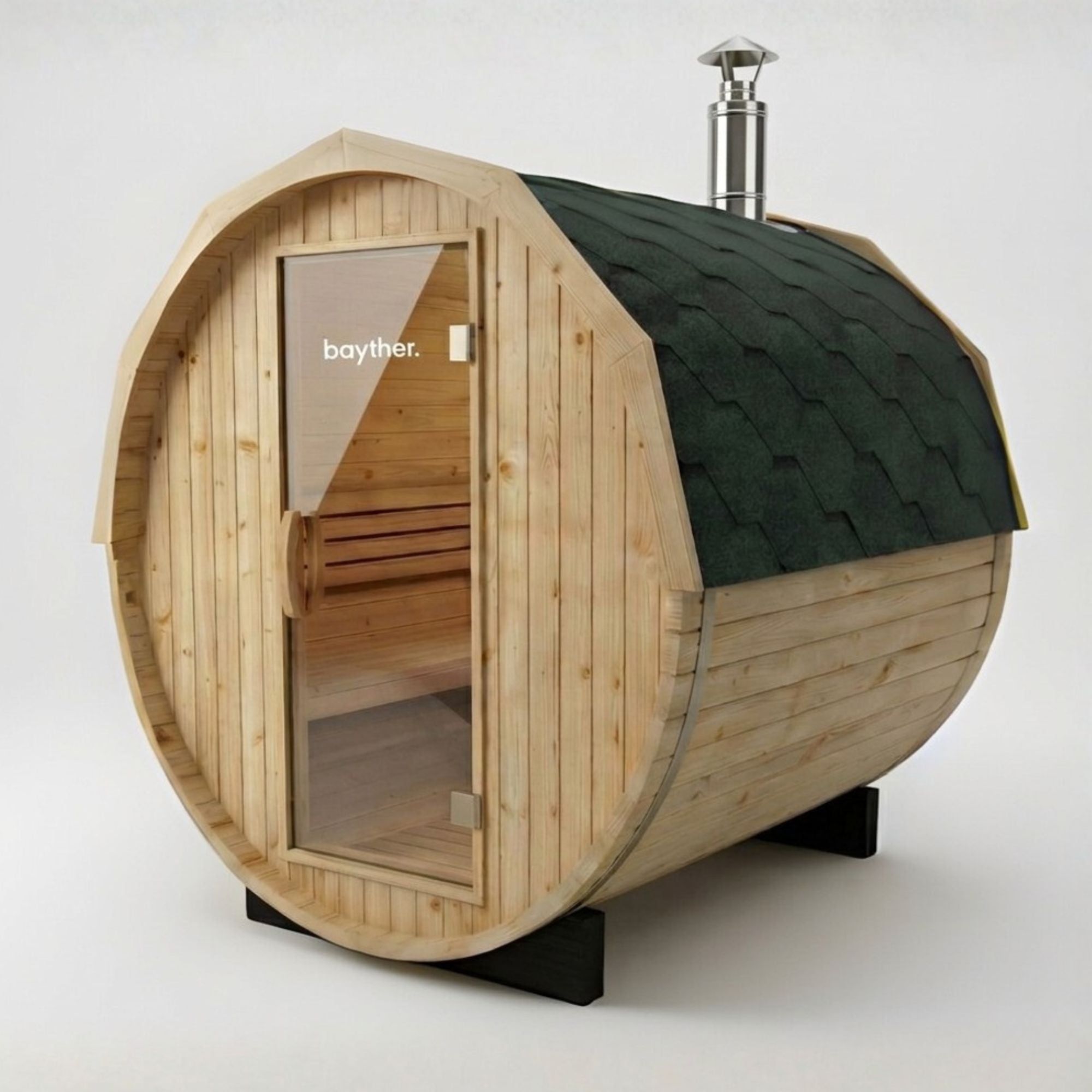 2–4 person wood fired barrel sauna for outdoor spaces in New Zealand
